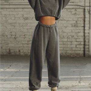 Joah Brown Oversized Jogger- WASHED BLACK FRENCH TERRY